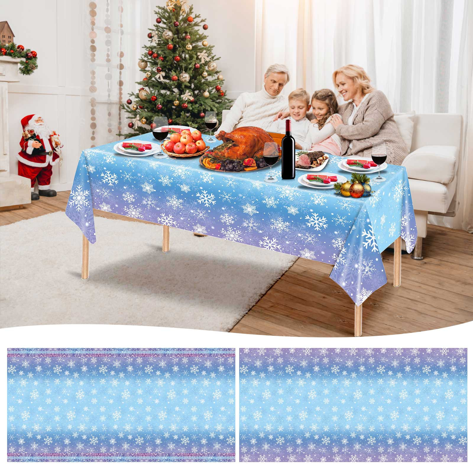 Jacenvly New Nightmare Before Christmas Disposable Tablecloth Pvc Christmas Print Tablecloth Table Party Decor Bedroom Decor Christmas Gifts Christmas Decorations